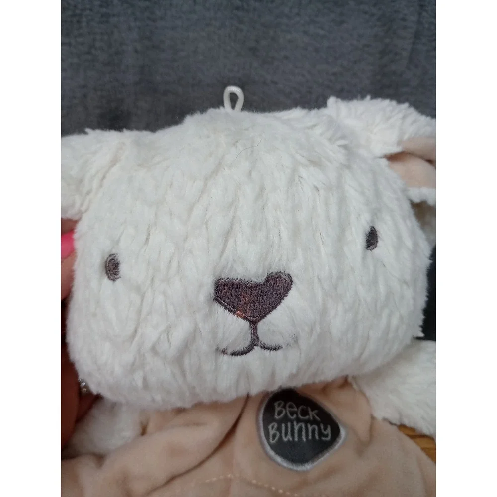 OB Designs Beck Bunny‎ Lovey Plush Security Blanket Tan White Baby Toy Lovie